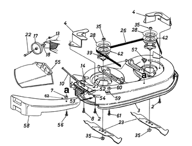 Deck Assembly F Diagram and Parts List for 13AH660F301 2000 Yard Machines Lawn Tractor